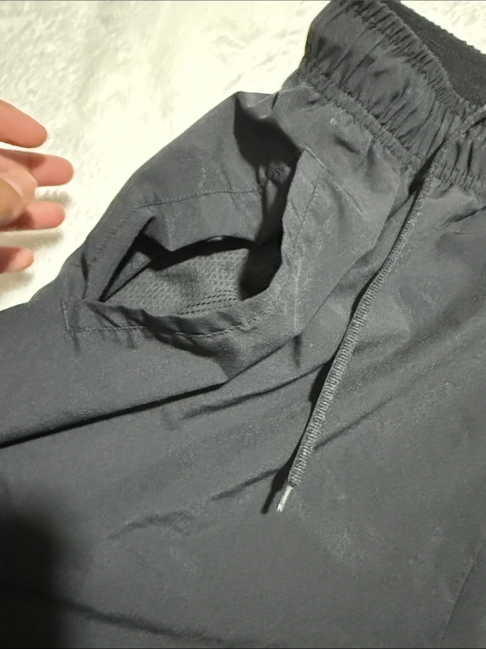 Nike Men’s Black Athletic Shorts with White Swoosh